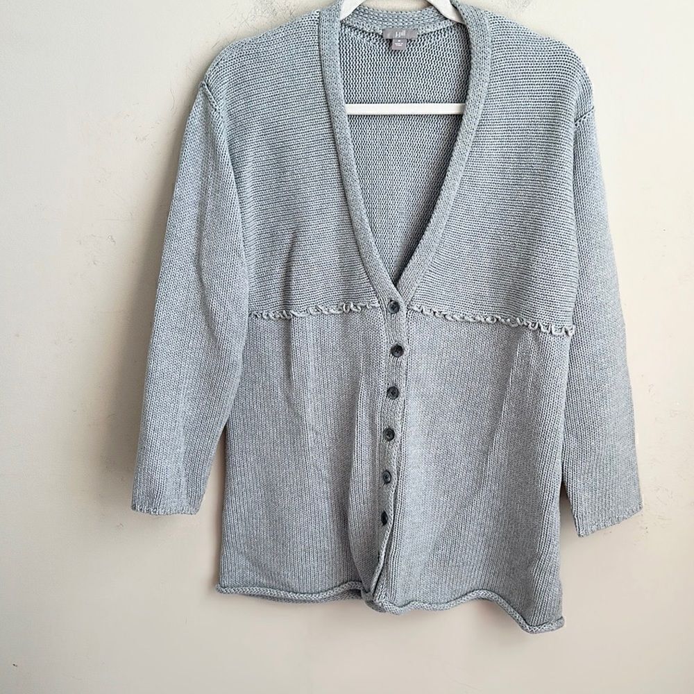 J. Jill Gray Cardigan Sweater M